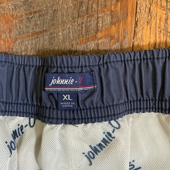 Johnnie-O Palm Tree Print Swim Trunks Blue Size XL - Picture 6 of 8